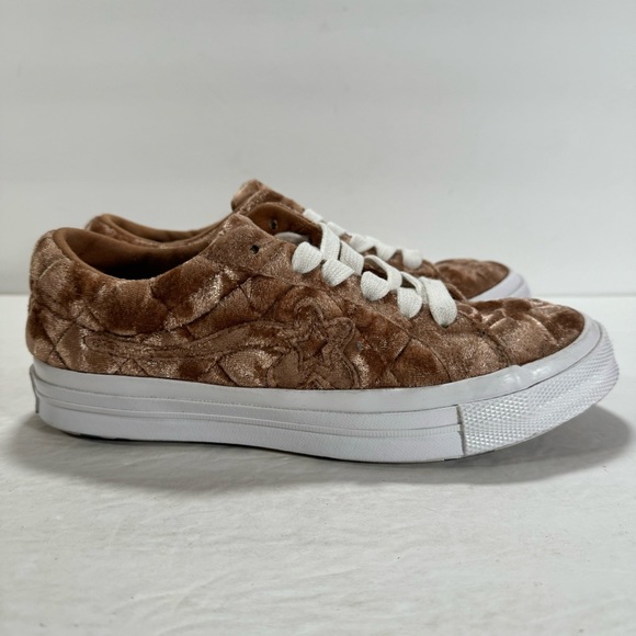 Converse One Star x Golf Le Fleur OX Brown Sugar Quilted Velvet Sneakers Size 7 - Picture 4 of 10